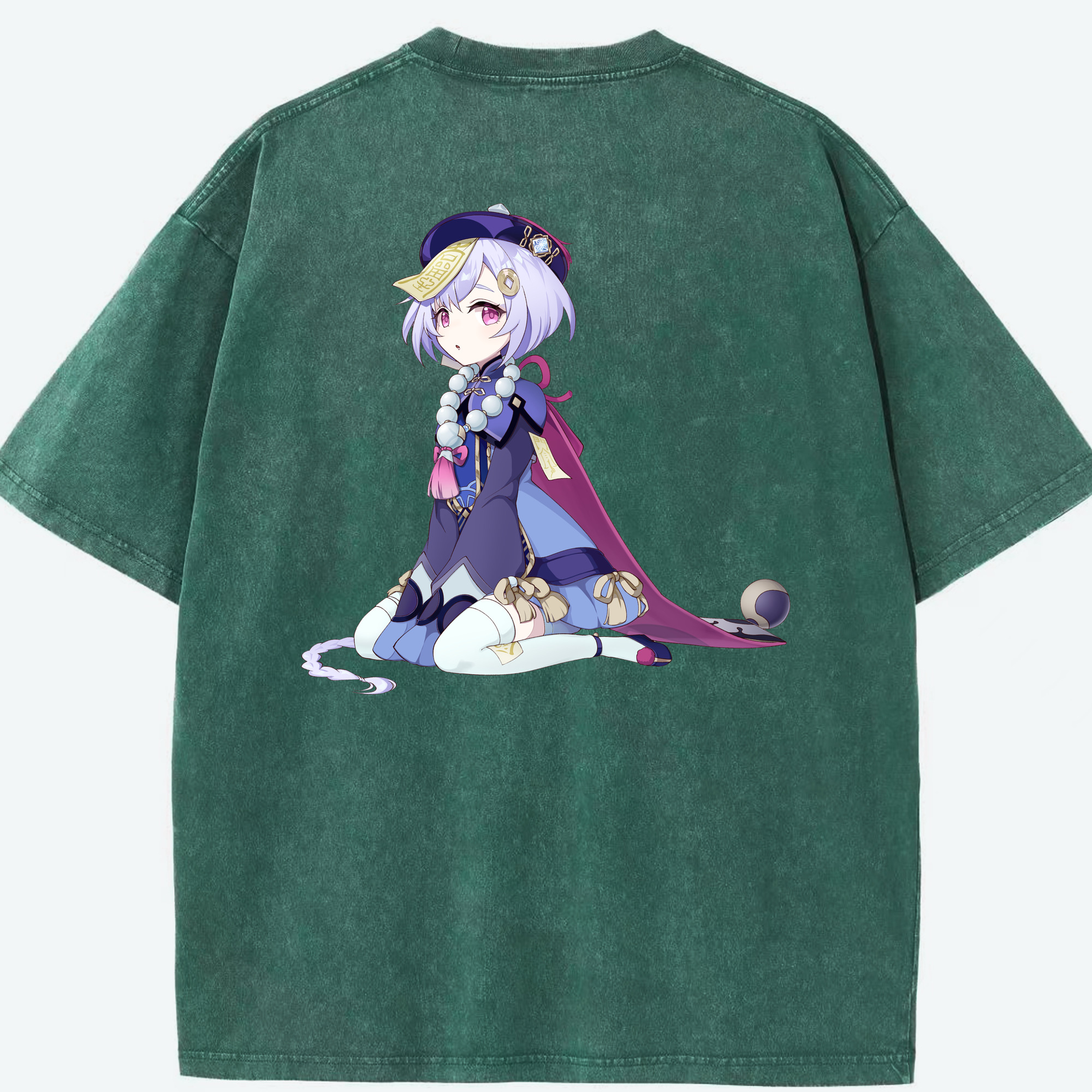 げんし神 七七 なな  genshin Nana 綿100% ヴィンテージ風 半袖Tシャツ（背面プリント）